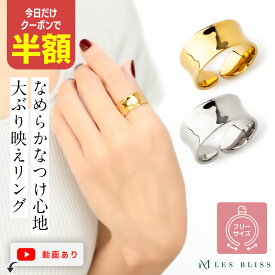 【半額クーポン配布中23:59まで】 フラッププレートリング リング ゴールド シルバー マットシルバー 平打ち フラット プレート 上品 きれいめ 指輪 太め シンプル レディース ママ フリーサイズ プレゼント ギフト 大人 50代 【永久保証】