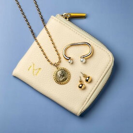 ジップ袋でらくらく収納！薄型アクセサリーポーチ アイボリー ミントグリーン ジュエリーポーチ コンパクト 携帯用 ピアス リング ネックレス ブレスレット カード 財布 プレゼント 合成皮革 【永久保証】