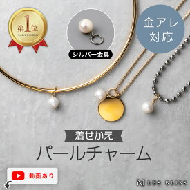 【全品40%OFFクーポン配布中 23:59まで】 着せかえパールチャーム 金属アレルギー 金アレ ネックレス チャーム ペンダントトップ パール 真珠 淡水パール ゴールド シルバー 6月誕生石 プレゼント チェーンなし 一粒 大人 50代 【永久保証】