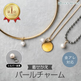 着せかえパールチャーム 金属アレルギー 金アレ ネックレス チャーム ペンダントトップ パール 真珠 淡水パール ゴールド シルバー 6月誕生石 プレゼント チェーンなし 一粒 大人 50代 【永久保証】