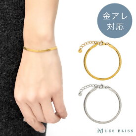 【スーパーセール半額！】 アベセフラットブレスレット ブレスレット 金属アレルギー 金アレ ゴールド シルバー フラット メタル 喜平 スネーク シンプル 大人 おしゃれ レディース ママ 女性 プレゼント 上品 大人 50代 【永久保証】