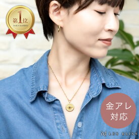 ノアールネックレス ネックレス 金属アレルギー 金アレ ゴールド チェーン ブラック スター サークル 丸型 チャーム ハード プレゼント アクセサリー おしゃれ カジュアル レディース 大人 50代 【永久保証】