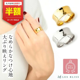 【スーパーセール半額！】 フラッププレートリング リング ゴールド シルバー マットシルバー 平打ち フラット プレート 上品 きれいめ 指輪 太め シンプル レディース ママ フリーサイズ プレゼント ギフト 大人 50代 【永久保証】