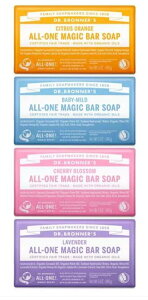 ドクターブロナー マジックソープバー 140g×4個 セット マジックソープ 石鹸 固形 詰め合わせ ボディ 顔 石けん いい香り オーガニック オイル 固形石鹸 ボディソープ ボディ石鹸 洗顔石鹸 洗