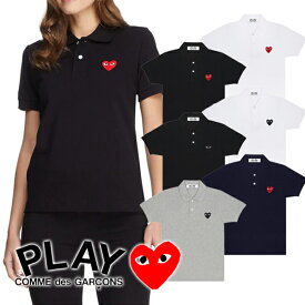 【COMME des GARCONS】コムデギャルソン PLAY プレイ ハートロゴ ポロシャツ レディース 刺繍ロゴ ブランド おしゃれ お洒落 モード系 モード ストリート トレンド