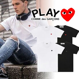 【COMME des GARCONS】コムデギャルソン PLAY プレイ ハートロゴ カットソー リトルハート Tシャツ メンズ 刺繍ロゴ ミニハート スモールハート ブランド おしゃれ お洒落 モード系 モード ストリート トレンド