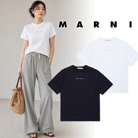 【MARNI】マルニ Tシャツ M01413 レディース 大人もOK キッズ KIDS クルーネック カットソー コットン ブランドtシャツ ロゴtシャツ marni ブランドロゴ 半袖Tシャツ 半袖ティーシャツ カットソー ブランド おしゃれTシャツ おしゃれシャツ マルニTシャツ レディースシャツ白