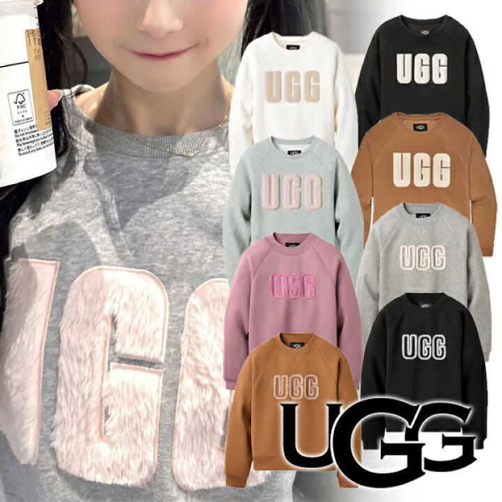 楽天市場】【UGG】アグ MADELINE FUZZY LOGO CREWNECK SWEATSHIRT 