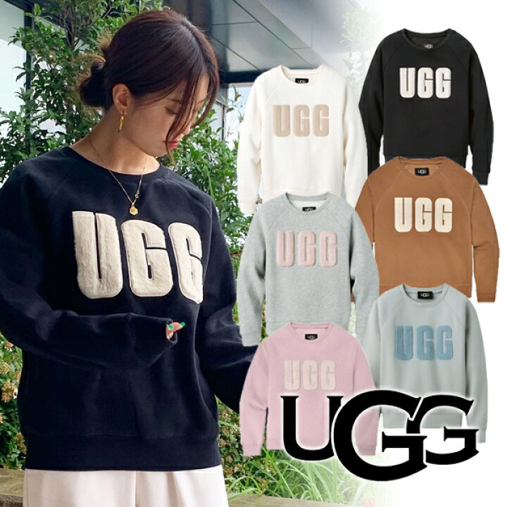 楽天市場】【UGG】アグ MADELINE FUZZY LOGO CREWNECK SWEATSHIRT  