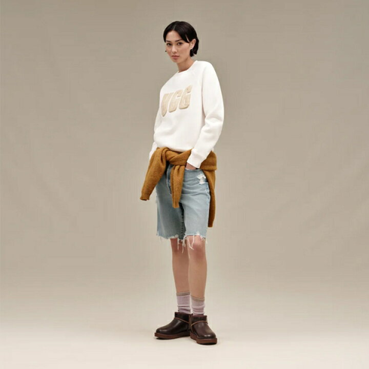 楽天市場】【UGG】アグ MADELINE FUZZY LOGO CREWNECK SWEATSHIRT  