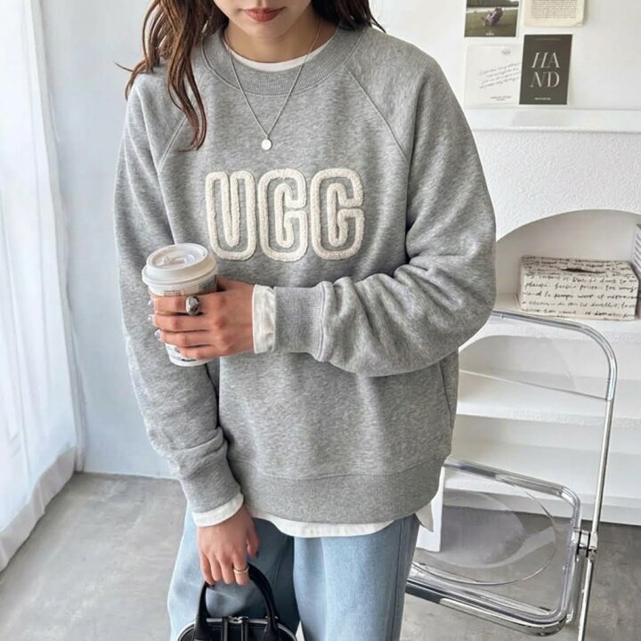 楽天市場】【UGG】アグ MADELINE FUZZY LOGO CREWNECK SWEATSHIRT 
