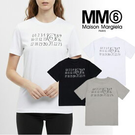 【MM6】MM6 Maison Margiela エムエムシックス メゾン マルジェラ Tシャツ M61020 MM02Y レディース 大人もOK キッズ クルーネック カットソー コットン mm6 shirt ブランドtシャツ ブランドロゴ 数字 ロゴ ロゴTシャツ 半袖Tシャツ ティーシャツ カットソー おしゃれTシャツ