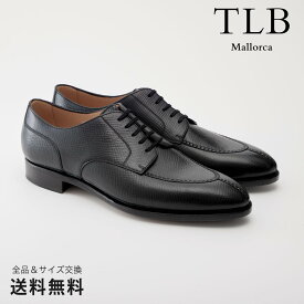 【公式】TLB Mallorca ティーエルビー レースアップ 外羽根Uチップ 革靴 型押し ブラック グットイヤーウェルト 黒 BLACK 13600 スペイン 靴 メンズ靴 ビジネスシューズ サイズ 24.0 - 26.5cm【あす楽】