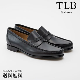 【公式】TLB Mallorca ティーエルビー ローファー コインローファー 革靴 カーフ ブラック マッケイ 黒 BLACK 25100 スペイン 靴 メンズ靴 ビジネスシューズ サイズ 23.5 - 27.0cm【あす楽】
