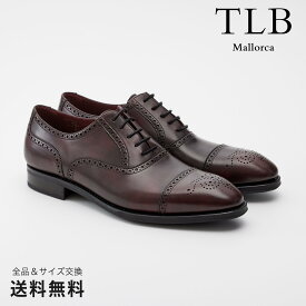 【公式】TLB Mallorca ティーエルビー レースアップ セミブローグ 革靴 ミュージアムカーフ ワイン グットイヤーウェルト 赤 WINE 55501 スペイン 靴 メンズ靴 ビジネスシューズ サイズ 24.0 - 26.5cm 【あす楽】