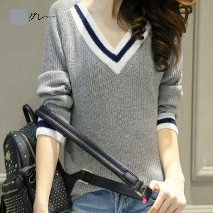 楽天市場】セーター レディース Vネックラインセーター 厚手 秋 冬  