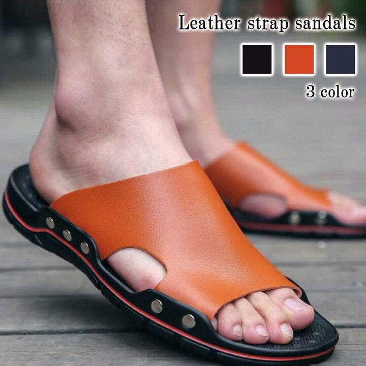 楽天市場】サンダル メンズ レザーストラップサンダル ハイ 防寒 春  