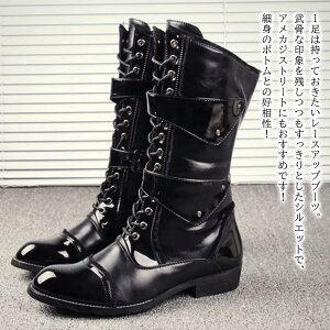 【\クーポン利用で20%OFF!/】 ブーツ メンズ レースアップベルトブーツ 暖かい ワーク セット ルーム 革 防水 黒 ジッパー 夏 モード 洗える 幅広 ファスナー 完全 冬 防寒 あったか 軽い ブ