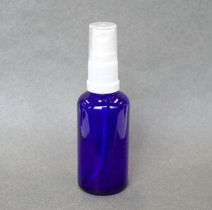 【 遮光性 ガラス 角丸 スプレー 容器 】 50mL 1本 白ノズル 選べる 3色 グリーン ブラウン ブルー 円柱 サークル 詰替 容器 化粧水 スキンケア 瓶 アロマ ミスト 噴霧 ボトル クリア アルコール