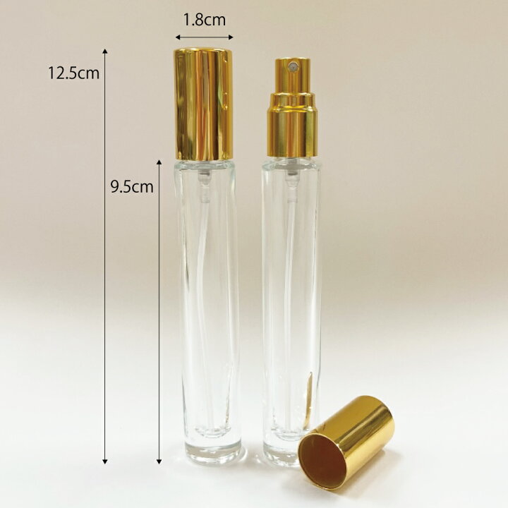 楽天市場】【 底肉厚 クリアスプレーボトル 】9ml ゴールドキャップ 