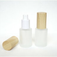 【スプレー容器】30ml フロスト加工 木目 キャップ ガラス 香水 アロマ 遮光瓶 ボトル 精油 エッセンシャ…