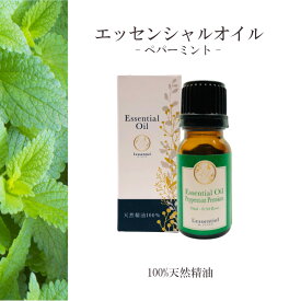 【ペパーミント】精油 10ml 箱付 爽快感 リフレッシュ 元気 癒し アロマ 自然 天然 エッセンシャルオイル シンプル 単体 葉