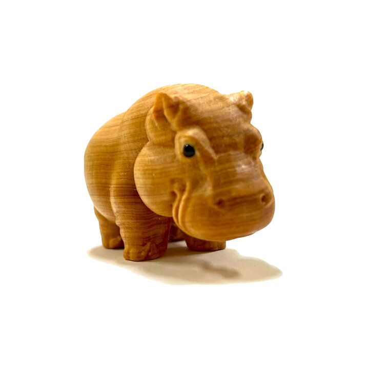 楽天市場】【 手のひら コビトカバ 】 手作り 木彫り ペット 天然 木製  
