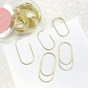 �y �N���b�v 49mm &#215; 24mm �z20���� �傫�߃T�C�Y �S�[���h ���[�� �J���[ �[���N���b�v �o�C���_�[ �I�t�B�X �y�[�p�[