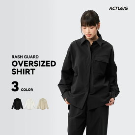 【アフターセールクーポン配布中】 シャツ レディース uvカット 長袖 ジャケット オーバーサイズ ラッシュガード 水着 ラッシュジャケット 体型カバー 大きいサイズ uv upf50+ 撥水 紫外線対策 日焼け予防 プール 海 おしゃれ 水陸両用