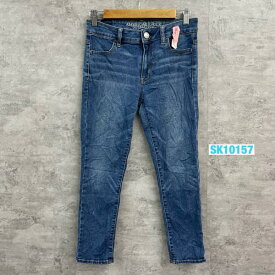 【中古】AMERICAN EAGLE ブルー ジップフライ デニムジーンズパンツ レディース 2 実寸W28in 8906718186 USA 海外輸入 古着 SK10157