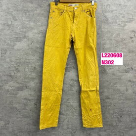 【中古】Levi's510TM イエロー ジップフライ スキニー チノ カラーパンツ キッズ 14 実寸25In 白タブ USA 海外輸入 古着 L220608-N302