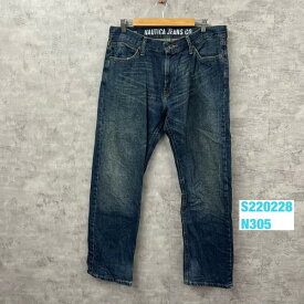 【中古】NAUTICA JEANS CO. ブルー ジップフライ ストレート デニムジーンズパンツ 33×30 実寸W36in RN67835 USA 海外輸入 古着 S220228-N305