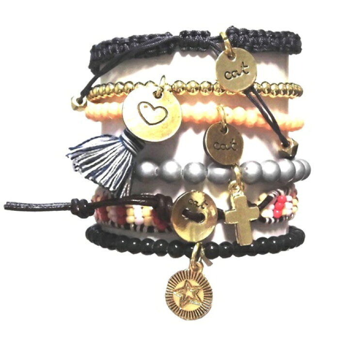 キャットハミル cat hammill bracelet Amazon CAT HAMMILL キャットハミル ブレスレットセット シルバー ブラック テグス ペア 海外ブランド ブレスレット 通販