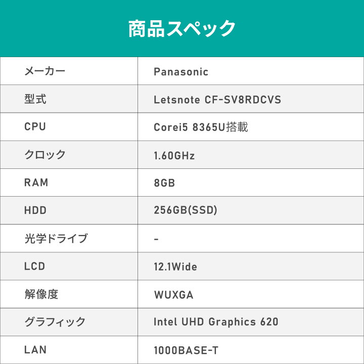 楽天市場】Windows11対応！中古レッツノートCF-SV8RDCVS【動作A 