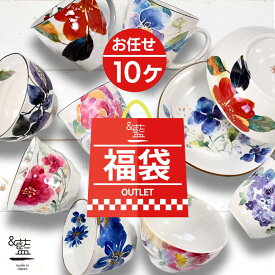 楽天ランキング1位入賞！ ＼アイテム、絵柄、当店お任せ10点！／ 2026年 美濃焼 食器 「＆藍」ブランド 訳あり 福袋 お任せ 10点 | アウトレット 和食器 陶器 食器セット 入れ替え レディース 女性 かわいい モダン セット和食器セット おしゃれ 新生活 正月 2026