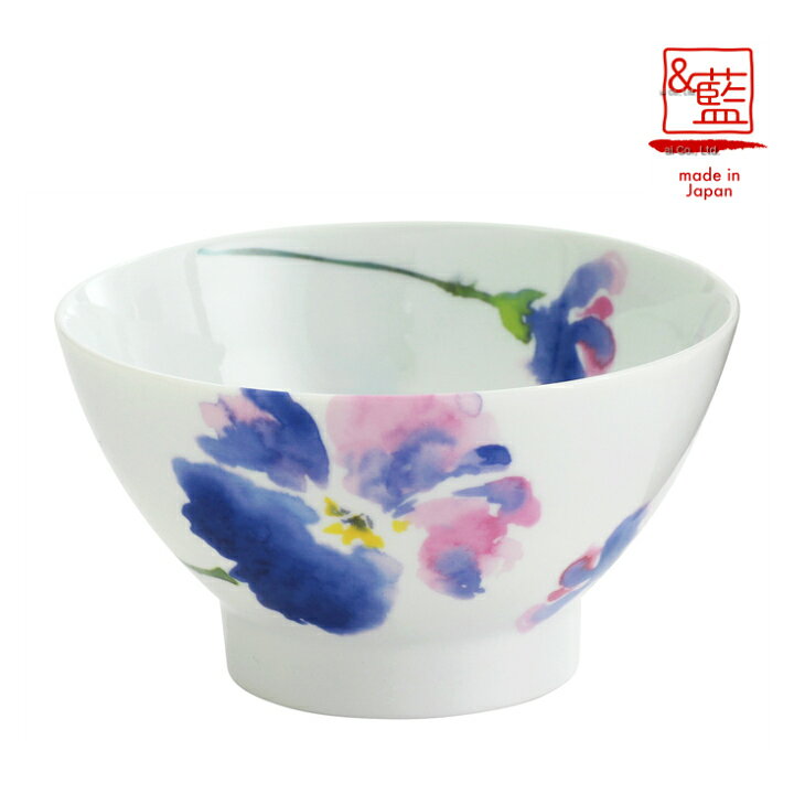 楽天市場 和藍 花一会 飯碗 パンジー 単品 結婚祝い 茶碗 おしゃれ 茶わん めおと 還暦 可愛い 結婚記念日 両親 祖母 祖父 誕生日 還暦祝い ご飯茶碗 ごはん茶碗 いい夫婦の日 古希 内祝い セラミック藍 和食器と雑貨のお店 ルアン