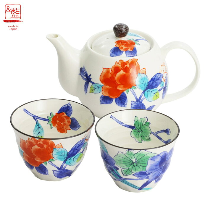 一色窯 七瓶 茶器揃 青い花柄 急須と茶碗セット（楽天市場】美濃焼 