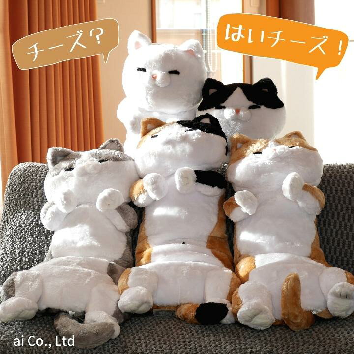 楽天市場】【ラッピング承り中！】にゃん太ごろ寝ぬいぐるみ 85cm 全5  