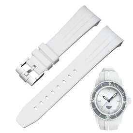 22mm 時計バンド Blancpain X Swatch ブランパンスウォッチ用シリコン時計ベルト Bioceramic SCUBA Fifty Fathoms対応 交換工具付 Jumpsunfun ホワイト