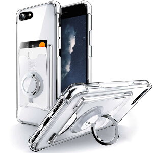 iPhone SE3 �p �P�[�X �����O�t�� iPhone SE2�E7�E8 �p �P�[�X �J�[�h���[ �w�ʃ|�P�b�g �����O�t�� �X�^���h�@�\ �ϏՌ� ���� TPU �X�}�z�P�[�X �A�C�t�H��7�E8�ESE[��3 /2����] �p�J�o�[ �N���A SHIELDS