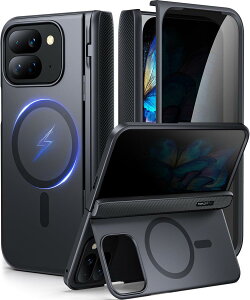 �}�O�l�b�g�� Google Pixel 9 Pro Fold�P�[�X�X�^���h�t���A[MagSafe�Ή�] Google Pixel Fold 2 2024�p�X�N���[���v���e�N�^�[���q���W�ی�������Google 9Pro Fold�X�}�z�P�[�X�A�u���b�N�v���C�o�V�[�t�B��
