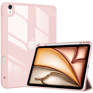 iPad Air 11�C���` �P�[�X M3 (2025) / M2 (2024) / iPad Air5 (2022) / Air4 (2020) 10.9�C���` ���� �N���A�J�o�[ �y�����[ �ϏՌ� �O�܂� �X�^���h �X�}�[�g�J�o�[ (�s���N)ProCase