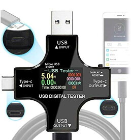 USB CメーターテスターType-C USBマルチメーターテスター現在の電力容量AMP電圧充電器負荷インピーダンスPDデジタル温度テスターUSB