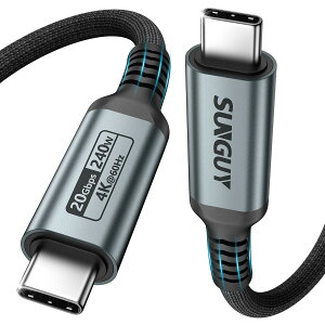 SUNGUY USB C to C �P�[�u�� 1M 240W�������[�d 20Gbps�����f�[�^�]�� 4K@60Hz�f���o�� �^�C�vc �P�[�u�� ���ϋv�f���h�~�i�C�����҂� iPhone 17/16/15 �V���[�Y, MacBook Pro, iPad Pro/Air, Galaxy S24/S23, Pixel�Ȃ�usb-c