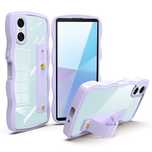 Wonyihui For Xperia 10 VI �P�[�X �N���A �X�^���h�@�\ SO-52E / SOG14 / A402SO / XQ-ES44 �P�[�X �ϏՌ� ���˂��� ���� �G�N�X�y���A 10 vi �X�}�z�P�[�X Xperia 10VI �J�o�[ ������� �l�C �y�� ���^ TPU �X�g���b