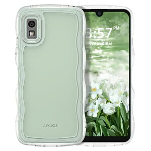AQUOS wish3 ケース SH-53D カバー クリア ウェーブ おしゃれ 韓国 可愛い スマホケース 人気 シンプル 滑り止め 薄型 軽量 耐衝撃