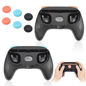 Switch 2 Joy-Con 2�Ή� �n���h���O���b�v 2�Z�b�g �W���C�R��2��p �X�e�B�b�N�J�o�[ 6�t�� �R���g���[���[ �O���b�v �l�ԍH�w�݌v ����₷�� �����ȒP ���Z�Q�[���ɍœK ELUTENG