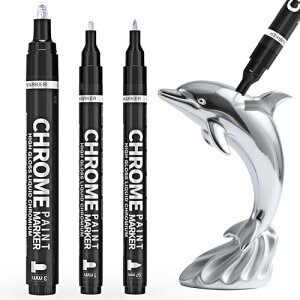銀メッキ 補修ペン メッキペン メッキ塗料 塗るだけで メッキ 3本セット 0.7mm/1mm/2mm クロームメッキ メッキはがれ補修 鏡面効果 強い光沢感 防水 模型 金属 ガラス プラスチックの絵画に最適