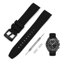 20mm 時計バンド for Omega X Swatch Speedmaster MoonSwatch オメガとスウォッチ スピードマスター ムーンスウォッチ用 シリコンベ