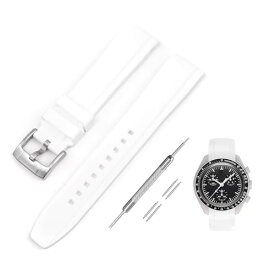 20mm 時計バンド for Omega X Swatch Speedmaster MoonSwatch オメガとスウォッチ スピードマスター ムーンスウォッチ用 シリコンベ